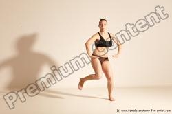 Underwear Martial art Woman White Moving poses Average long colored Dynamic poses Academic